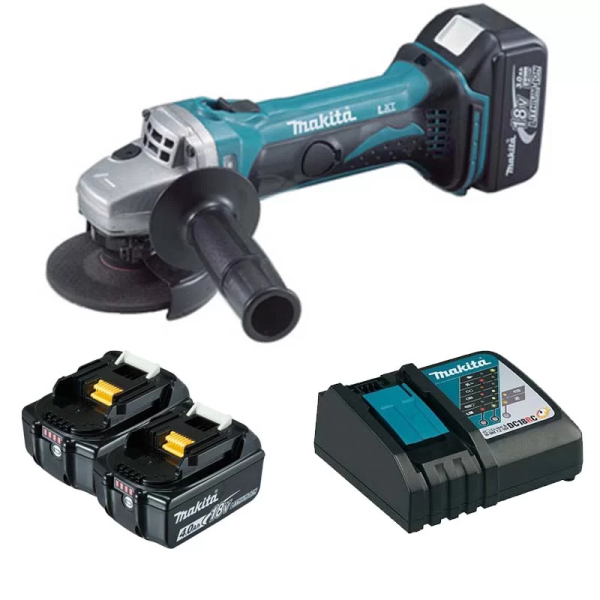 Máy Mài Góc Dùng Pin Makita DGA402RME (100mm/công tắc trượ (kèm 02 pin 4.0ah + sạc nhanh)