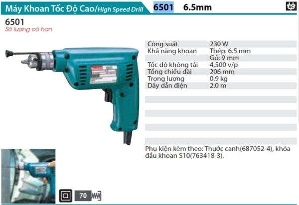 Máy Khoan Tốc Độ Cao Makita 6501 (6.5mm)