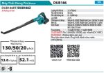 Máy Thổi Dùng Pin Makita DUB186Z (ống thổi sân vườn) (không kèm pin sạc)