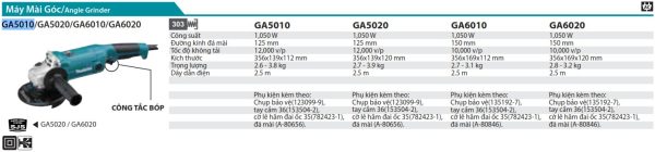 Máy Mài Góc Makita GA5010 (125mm/1050w/công tắc bóp)