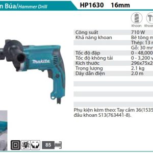 Máy Khoan Búa Makita HP1630 (16mm)