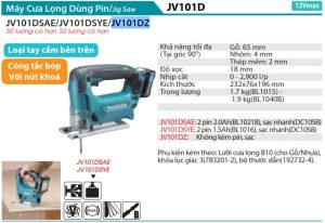 Máy Cưa Lọng Dùng Pin Makita JV101DZ (12v max) (không kèm pin sạc)