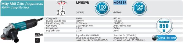 Máy Mài Góc Makita M9511B (125mm/850w/công tắc trượt)