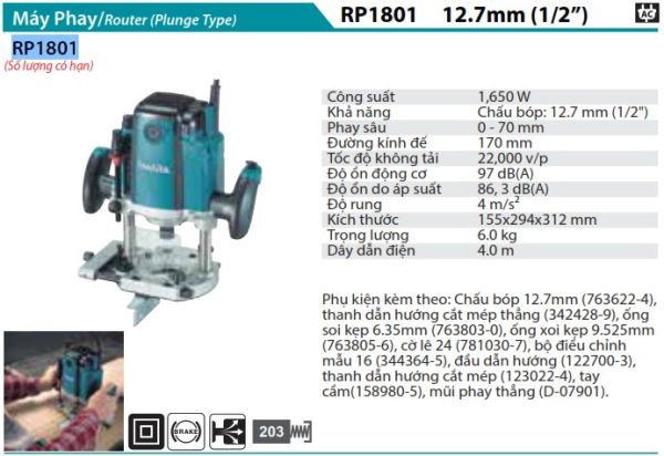 Máy Phay Makita RP1801 (12,7mm/1/2'')