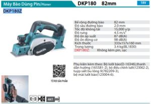 Máy Bào Dùng Pin Makita DKP180Z (18v) (không kèm pin sạc)